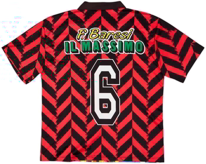 1990s AC Milan 'Il Massimo' Graphic Fan Shirt Baresi #6 - 9/10 - (L)