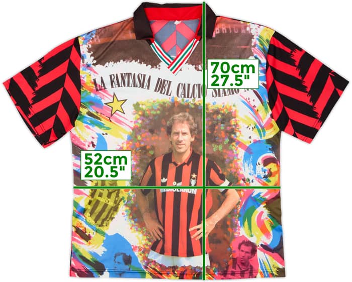 1990s AC Milan 'Il Massimo' Graphic Fan Shirt Baresi #6 - 9/10 - (L)