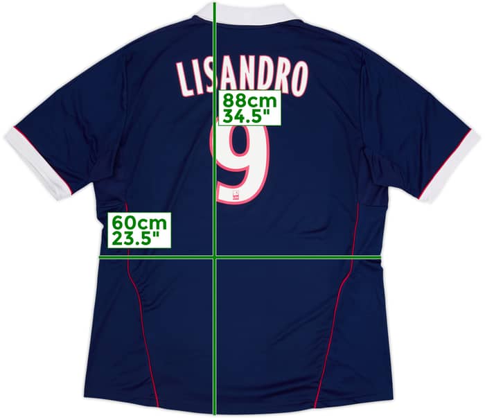 Camiseta de visitante del Lyon 2011-12 Lisandro #9 - 10/10 - (XXL)
