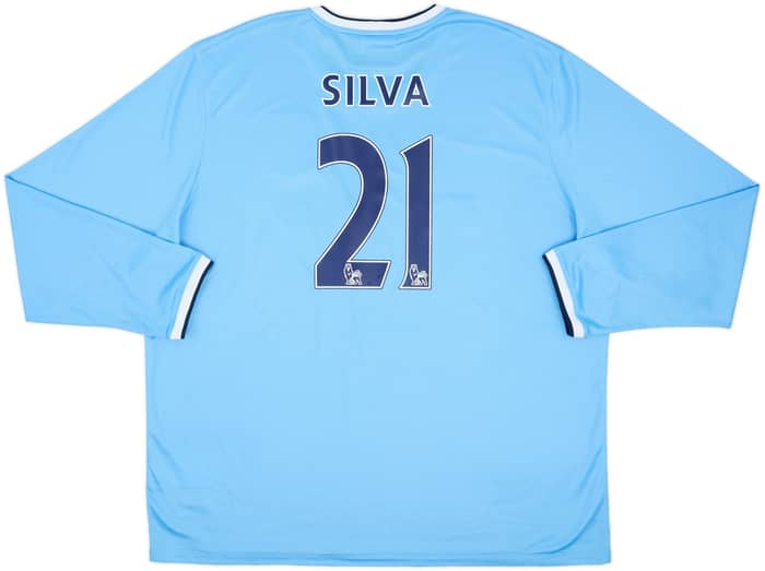 2013-14 Manchester City Home L/S Shirt Silva #21 - 8/10 - (3XL)