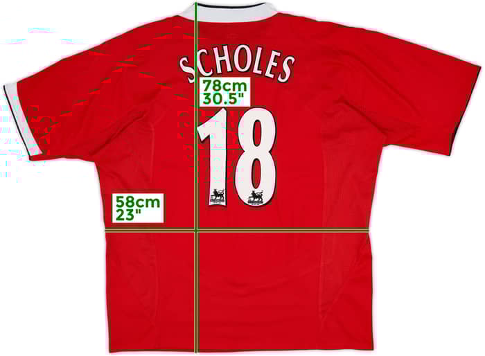 2004-06 Manchester United Home Shirt Scholes #18 - 8/10 - (XXL)
