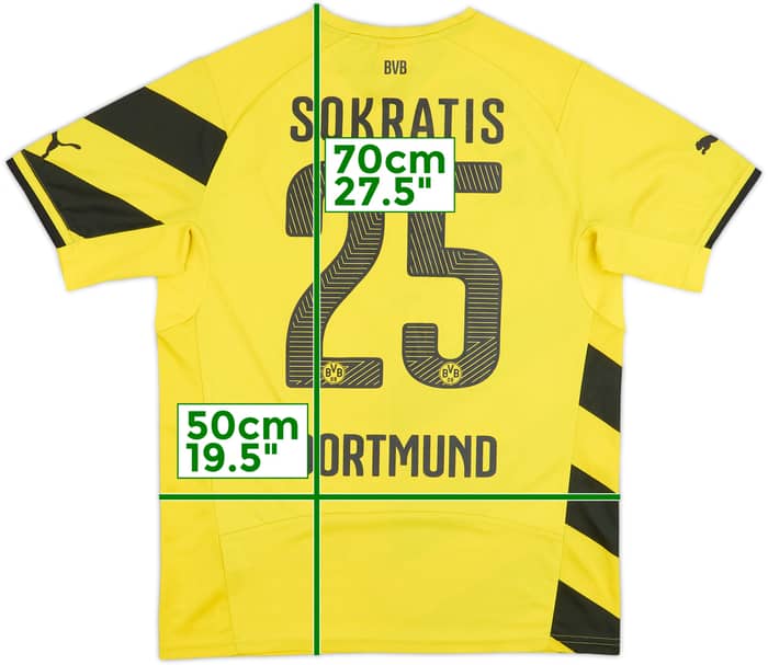 Camiseta de local de Borussia Dortmund 2014-15 Sokratis #25 - 6/10 - (M)