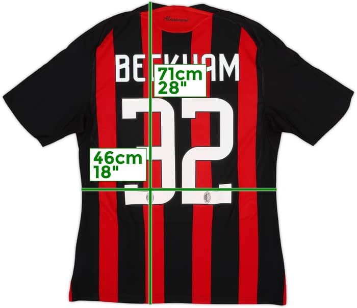 2008-09 AC Milan Home Shirt Beckham #32 - 5/10 - (M)
