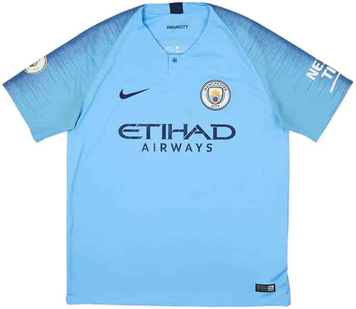 2018-19 Manchester City Home Shirt Champions #19 - 7/10 - (L)