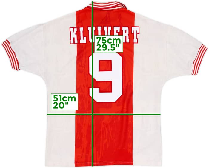 1996-97 Ajax Camiseta Local Kluivert #9 - 8/10 - (M)