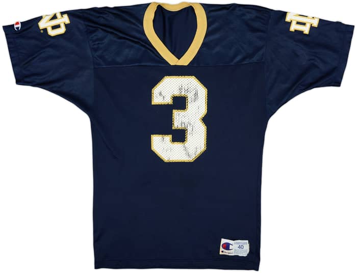 1995-97 Notre Dame Fighting Irish Powlus #3 Champion Home Jersey - 6/10 - (M)