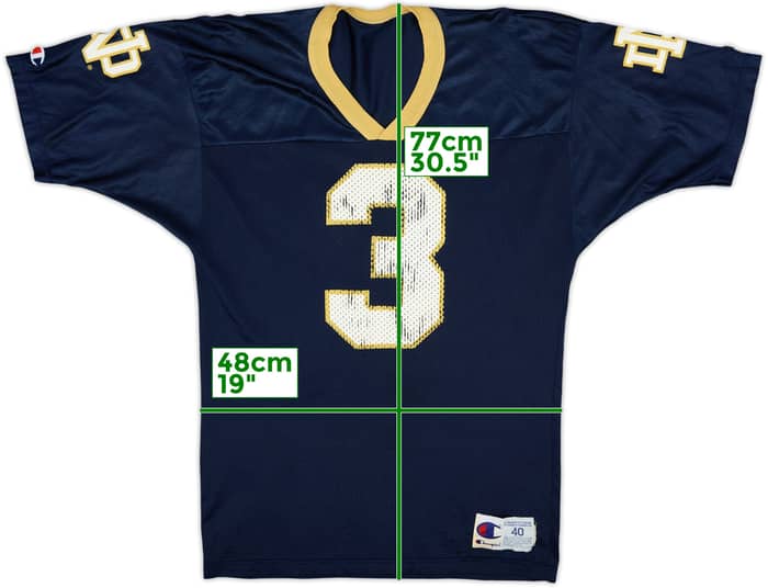 1995-97 Notre Dame Fighting Irish Powlus #3 Champion Home Jersey - 6/10 - (M)
