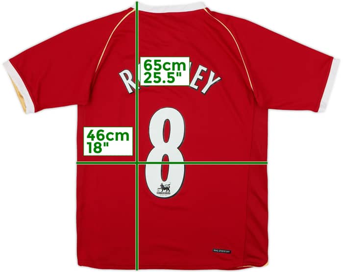 2006-07 Manchester United Camiseta Local Rooney #8 - 8/10 - (XL.Boys)