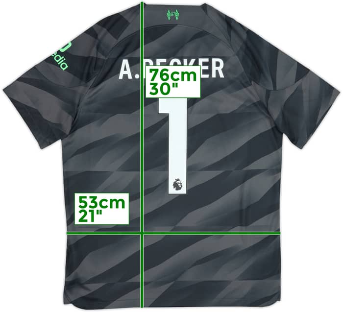 2023-24 Liverpool GK S/S Shirt A.Becker #1 - 10/10 - (L)