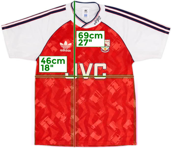 1990-92 Arsenal Home Shirt - 8/10 - (S)