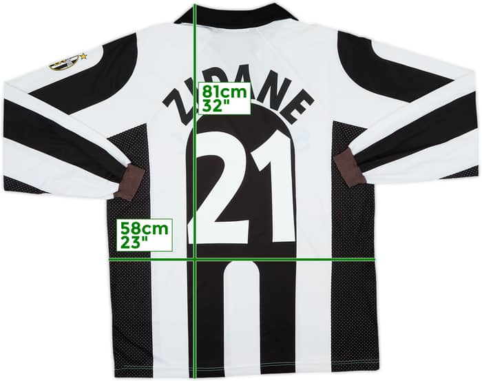 1997-98 Juventus Centenary Basic Home L/S Shirt Zidane #21 - 7/10 - (L)