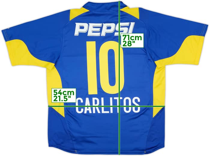 2004-05 Boca Juniors Home Shirt Carlitos #10 - 6/10 - (L)
