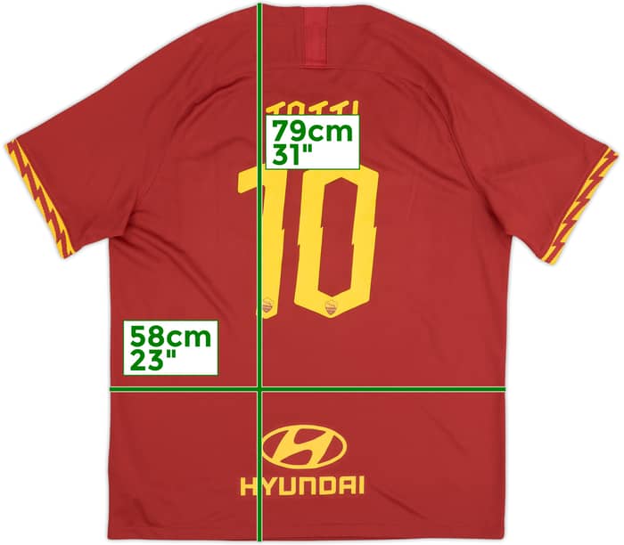 2019-20 Roma Home Shirt Totti #10 - 10/10 - (XL)