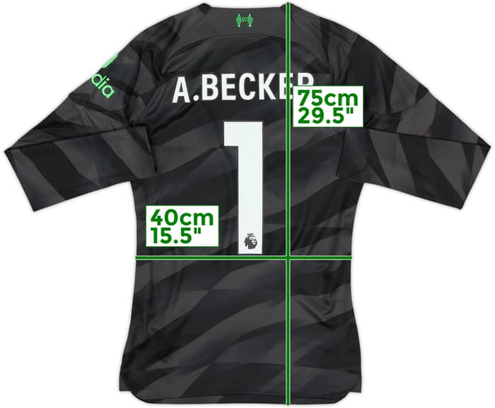 Camiseta de portero auténtica del Liverpool 2023-24 A.Becker #1 - 7/10 - (S)