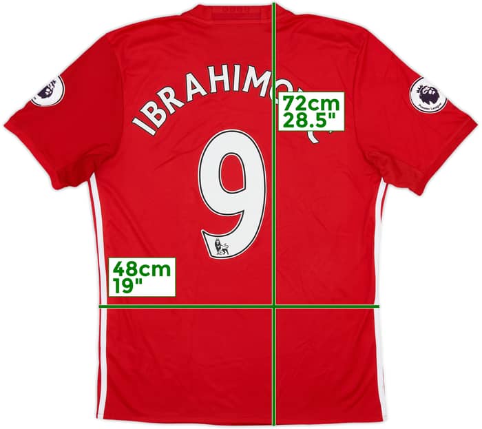 2016-17 Manchester United Home Shirt Ibrahimovic #9 - 8/10 - (M)