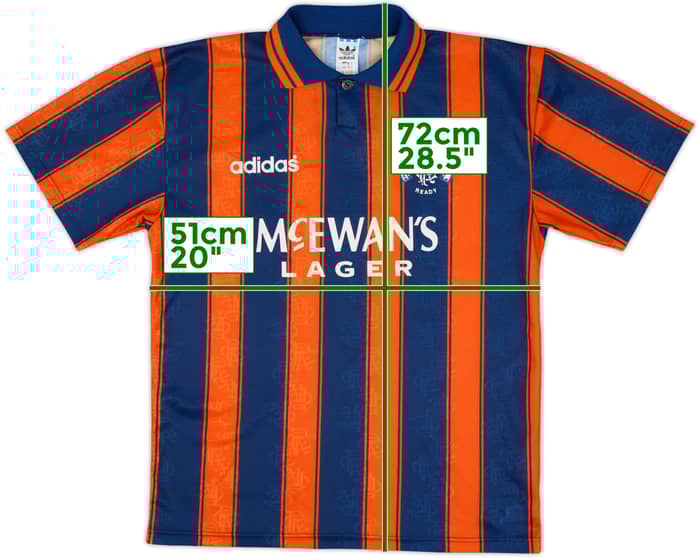 1993-94 Rangers Visitante Camiseta - 8/10 - (M)