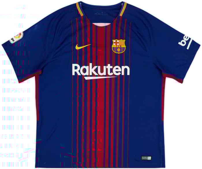 2017-18 Barcelona Home Shirt Suarez #9 - 7/10 - (XL)