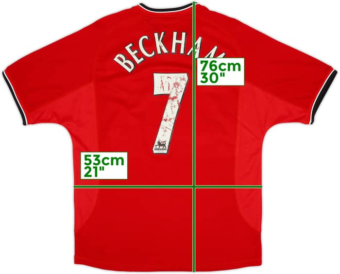 2000-02 Manchester United Home Shirt Beckham #7 - 5/10 - (M)