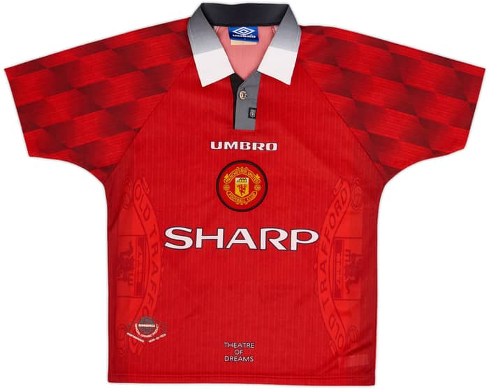 1996-98 Manchester United Home Shirt Beckham #10 - 9/10 - (Y)