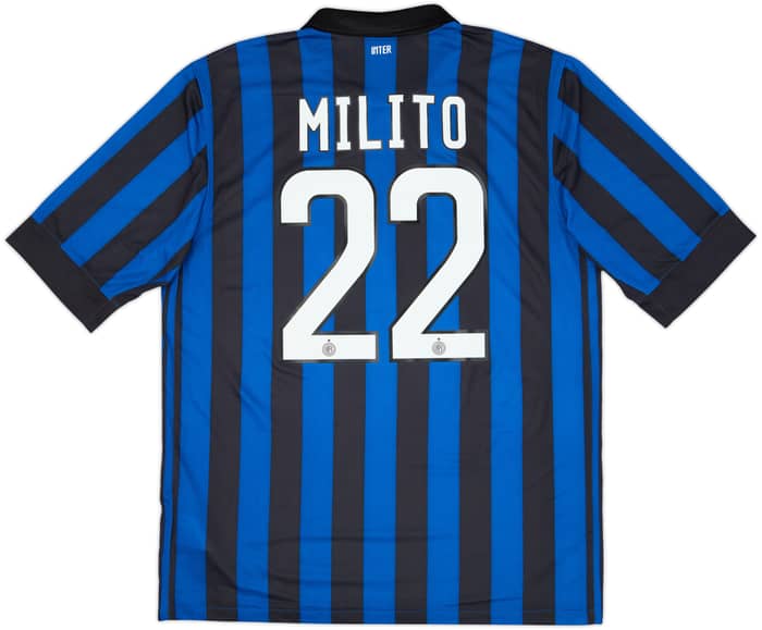 2011-12 Inter Milan Camiseta Local Milito #22 - 8/10 - (L)