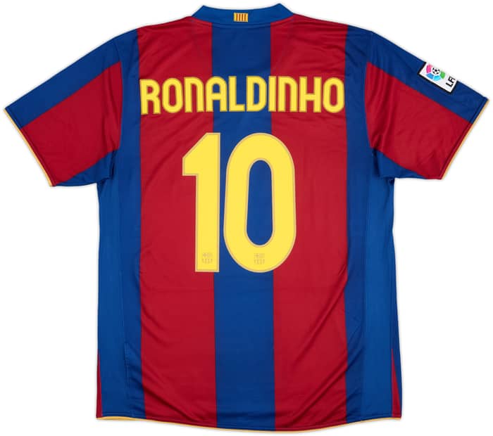 2007-08 Barcelona Home Shirt Ronaldinho #10 - 6/10 - (L)