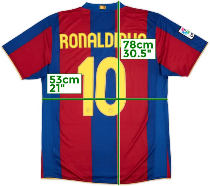 2007-08 Barcelona Home Shirt Ronaldinho #10 - 6/10 - (L)