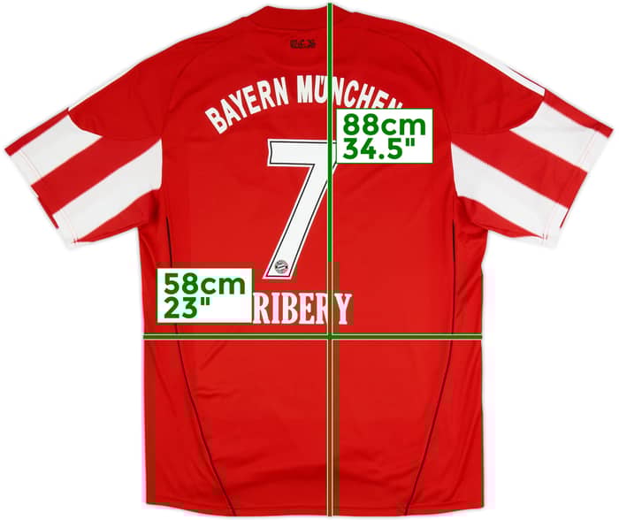2010-11 Bayern Munich Home Shirt Ribery #7 - 6/10 - (XL)