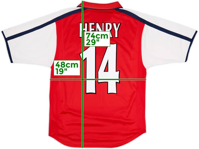 2000-02 Arsenal Home Shirt Henry #14 - 8/10 - (S)