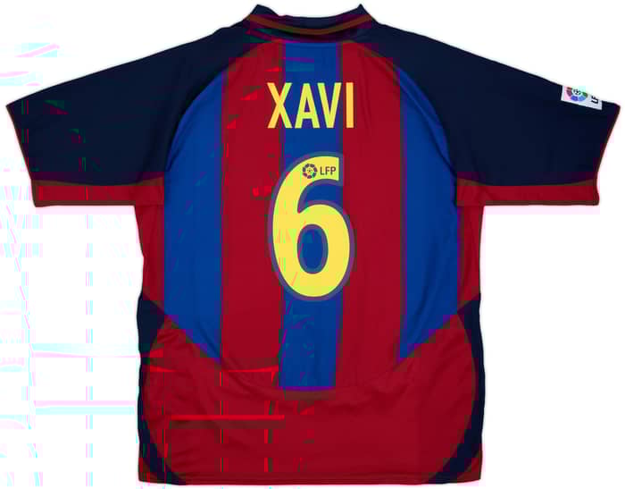 2003-04 Barcelona Home Shirt Xavi #6 - 9/10 - (L)