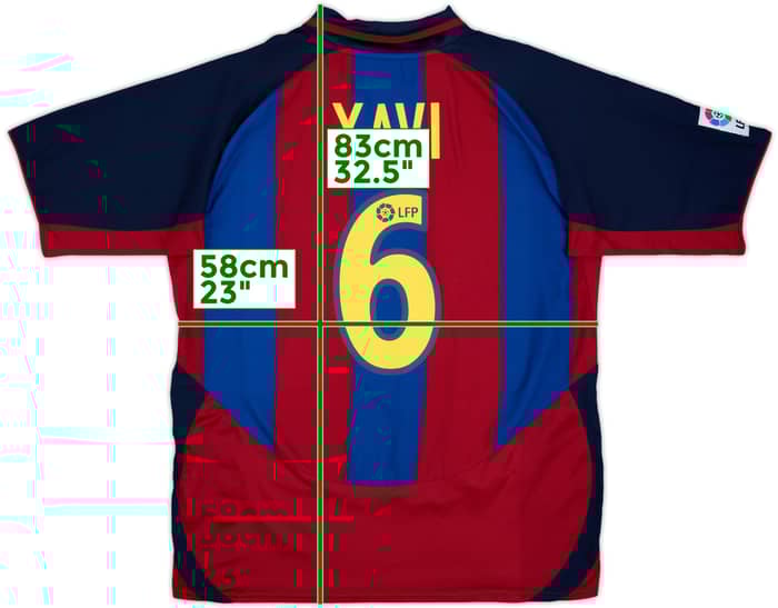2003-04 Barcelona Home Shirt Xavi #6 - 9/10 - (L)