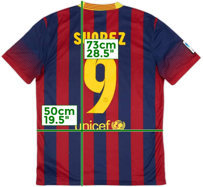 2013-14 Barcelona Home Shirt Suarez #9 - 6/10 - (M)