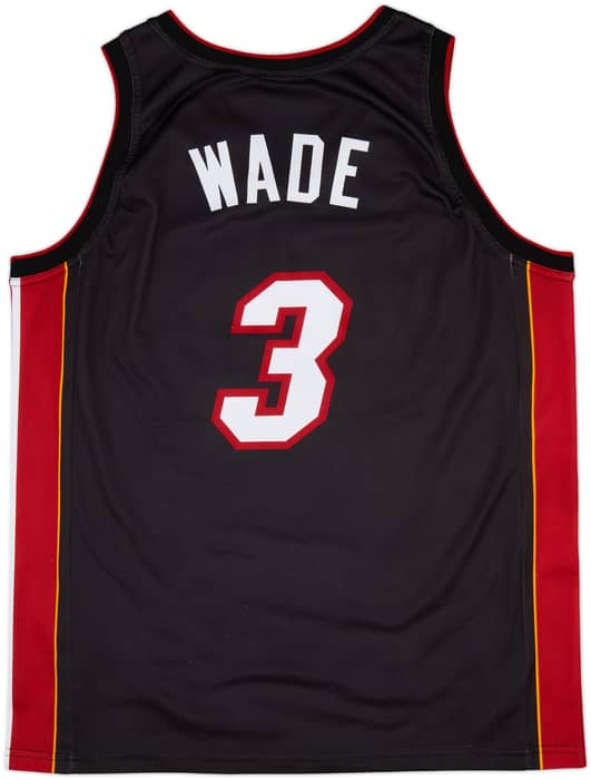 2008 Miami Heat Wade #3 Champion Europe Live Tour Away Jersey - 8/10 - (XXL)