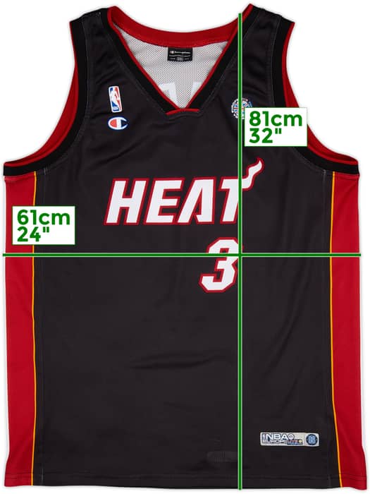 2008 Miami Heat Wade #3 Champion Europe Live Tour Away Jersey - 8/10 - (XXL)