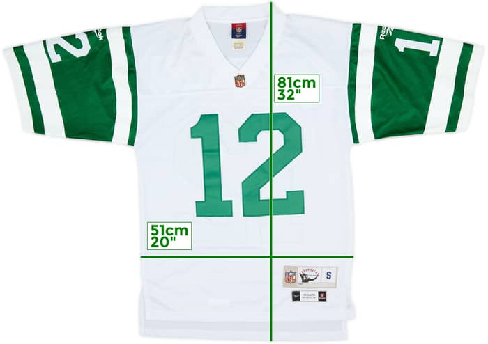 1968 New York Jets Namath #12 Reebok Gridiron Classic Away Jersey - 8/10 - (S)