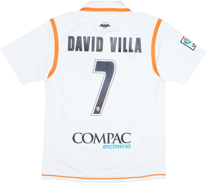 2007-08 Valencia Home Shirt David Villa #7 - 7/10 - (L)