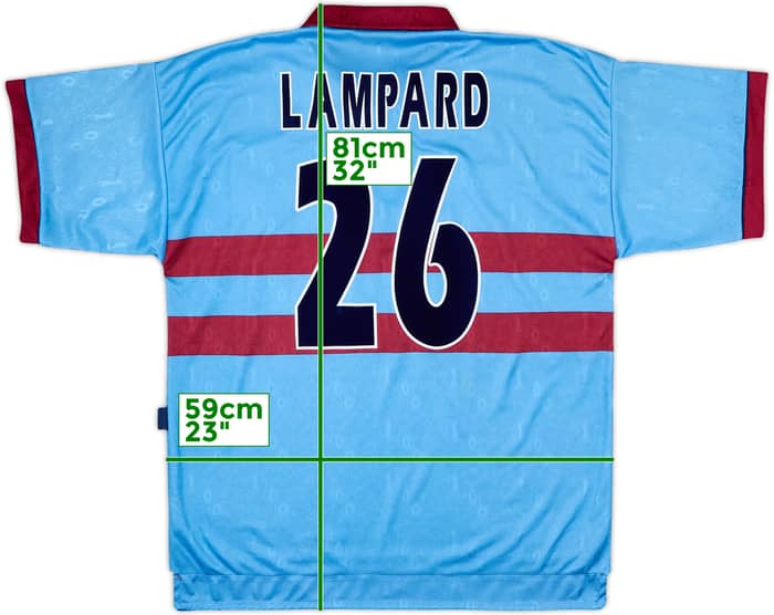 1995-97 West Ham Centenary Away Shirt Lampard #26 - 8/10 - (L)