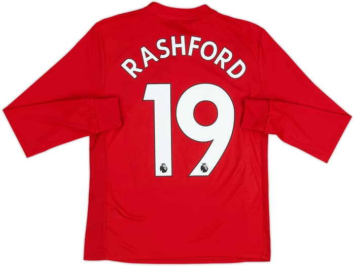 2017-18 Manchester United Home L/S Shirt Rashford #19 - 10/10 - (L.Boys)