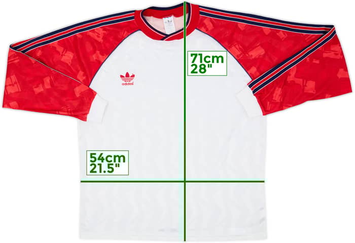 1990-92 adidas Template L/S Shirt - 9/10 - (L)