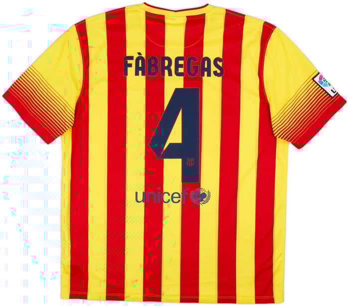 2013-15 Barcelona Away Shirt Fabregas #4 - 10/10 - (XL)