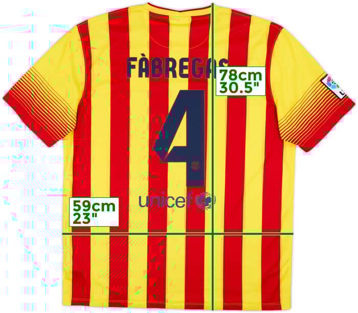 2013-15 Barcelona Away Shirt Fabregas #4 - 10/10 - (XL)