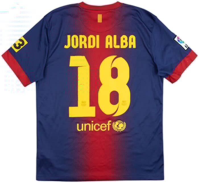 2012-13 Barcelona Home Shirt Jordi Alba #18 - 6/10 - (M)
