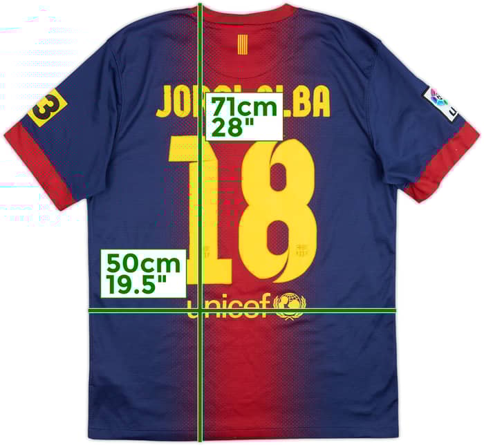 2012-13 Barcelona Home Shirt Jordi Alba #18 - 6/10 - (M)