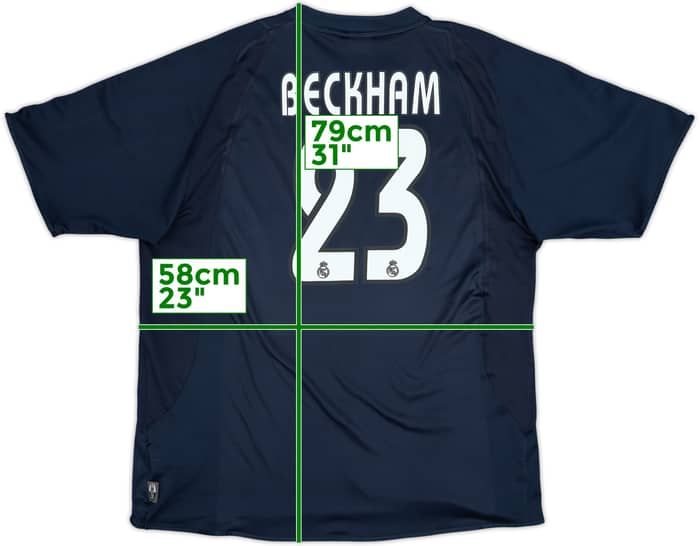 2003-04 Real Madrid Away Shirt Beckham #23 - 7/10 - (XL)