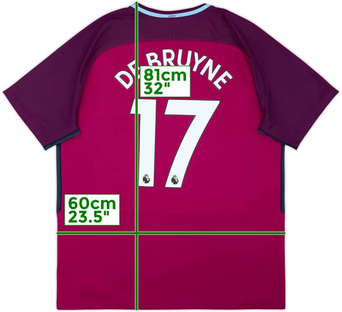 2017-18 Manchester City Away Shirt De Bruyne #17 - 8/10 - (XL)