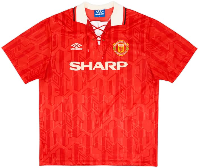 1992-94 Manchester United Home Shirt Cantona #7 - 9/10 - (XL)