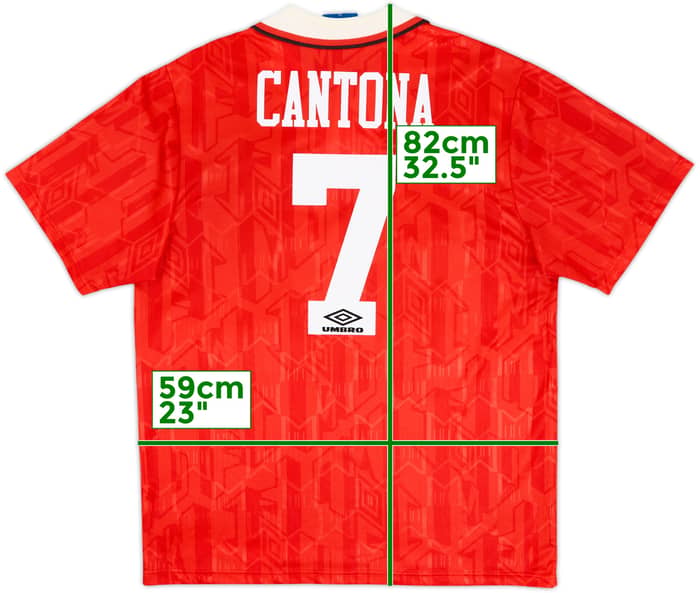 1992-94 Manchester United Home Shirt Cantona #7 - 9/10 - (XL)