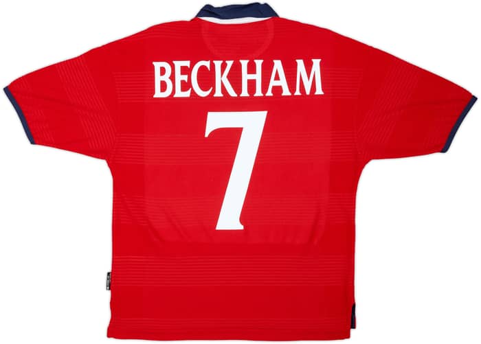 1999-01 England Away Shirt Beckham #7 - 10/10 - (Y)