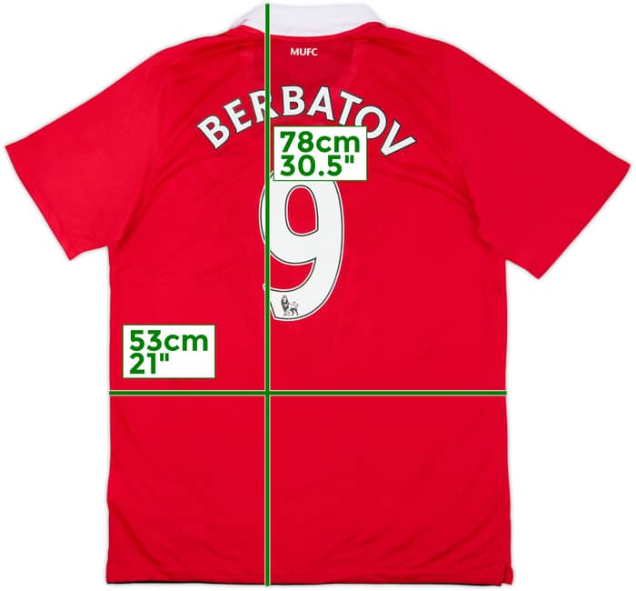 2010-11 Manchester United Home Shirt Berbatov #9 (M)