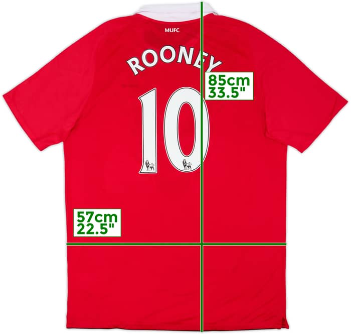 2010-11 Manchester United Home Shirt Rooney #10 (XL)