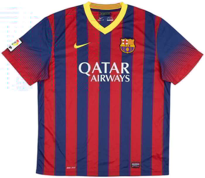 2013-14 Barcelona Home Shirt Suarez #9 - 8/10 - (XL)